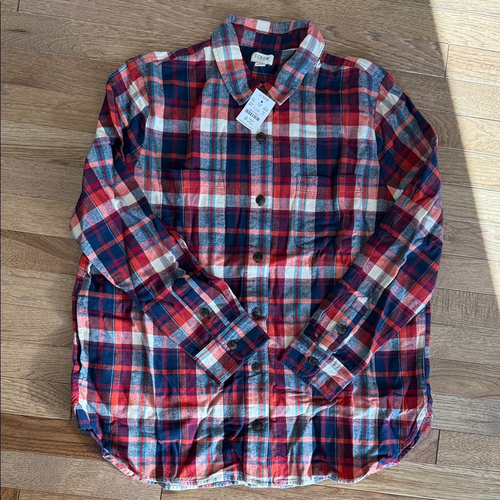 J. Crew Men's Plaid Button Down Shirt - Red, Blue, and White
